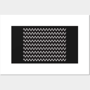 Black and White Zigag Pattern Posters and Art
